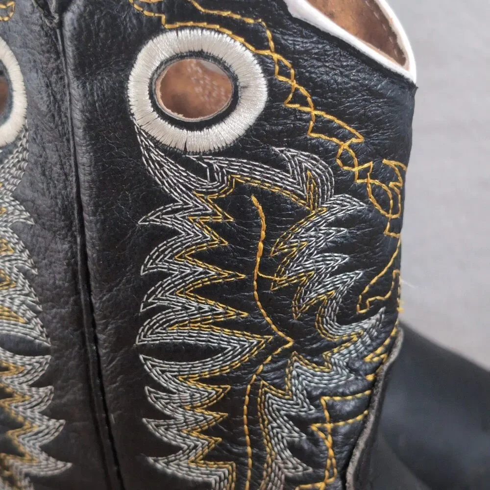 Old Corral Women's 9 25.5 Western Boots Black Leather Floral Embroidery Mexico